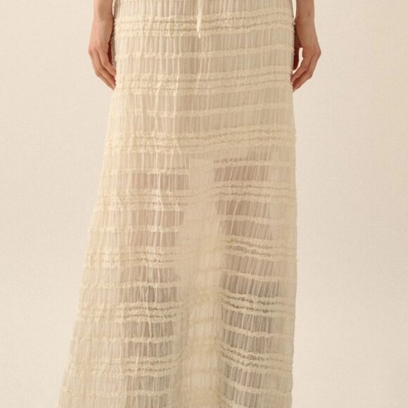 Gathered Tiered Ruffle Drawstring Maxi Skirt - Picture 3 of 4